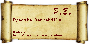 Pjeczka Barnabás névjegykártya